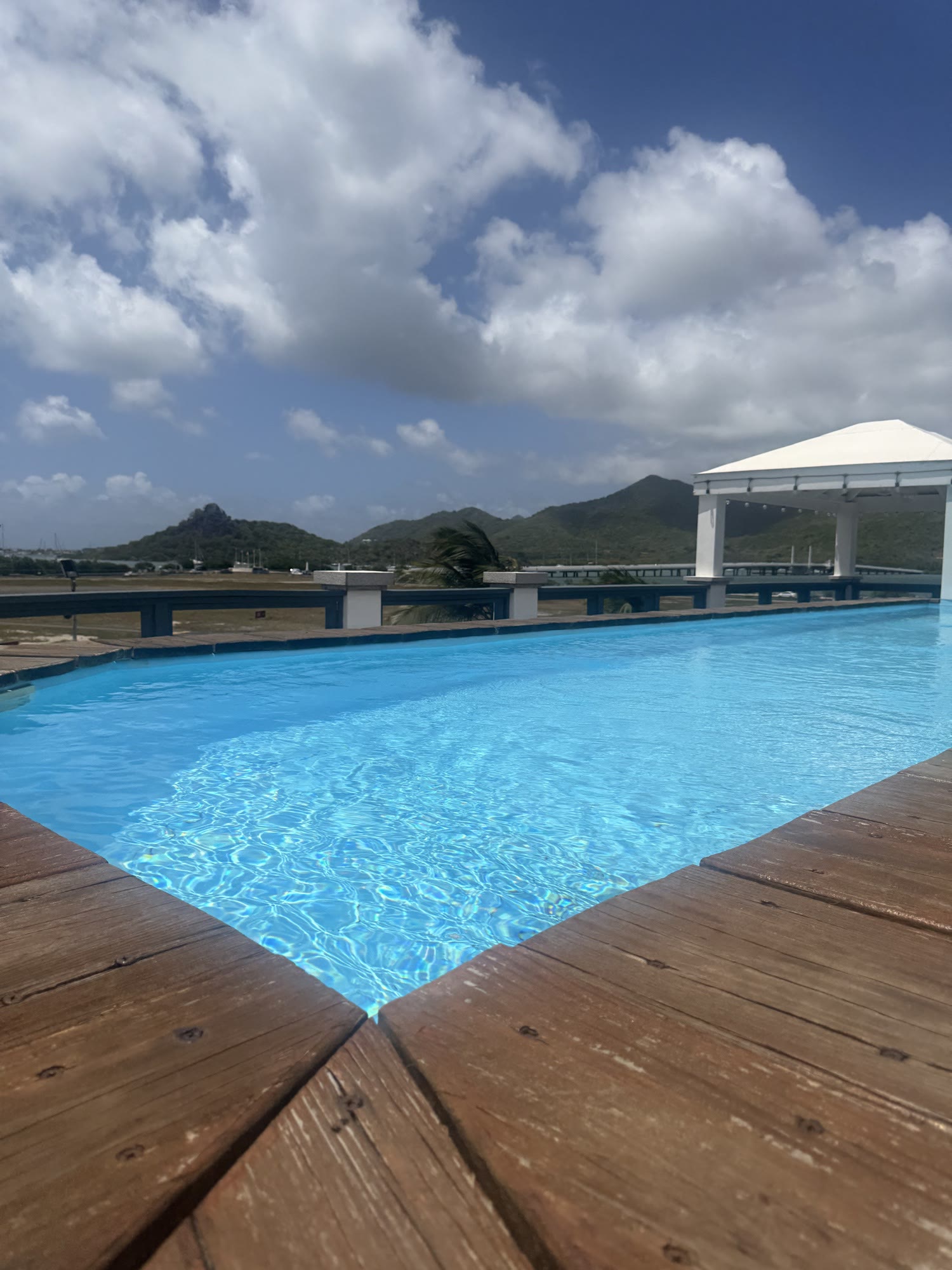 The pool deck at BethsAida, kept for direct guests